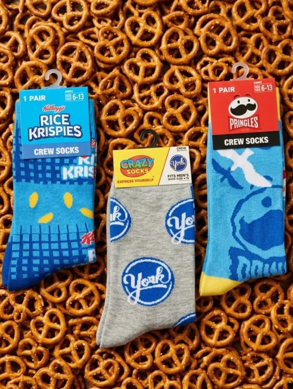 3 Snack Themed  Crew Socks